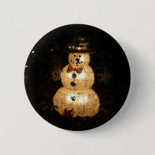 Badge Rond 5 Cm Écran Luminaire Snowman
