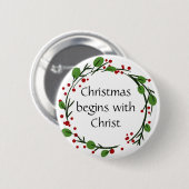 Badge Rond 5 Cm Écriture chrétienne de Noël Sticker Écriture (Devant & derrière)