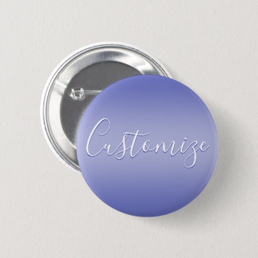 Badge Rond 5 Cm Écriture cursive éditable | Violet blanc et violet (Devant & derrière)