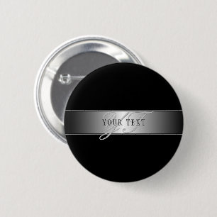 Badge Rond 5 Cm Écriture de monogramme élégante et modifiable   No