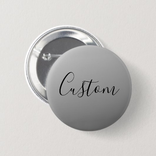 Badge Rond 5 Cm Écriture de texte noir éditable d'écriture moderne (Devant & derrière)