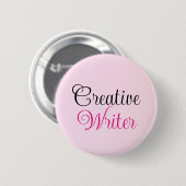 Badge Rond 5 Cm Écrivain créatif Pastel Pink (Devant & derrière)