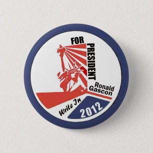 Badge Rond 5 Cm Écrivez en Ronald gascon pour le président 2012