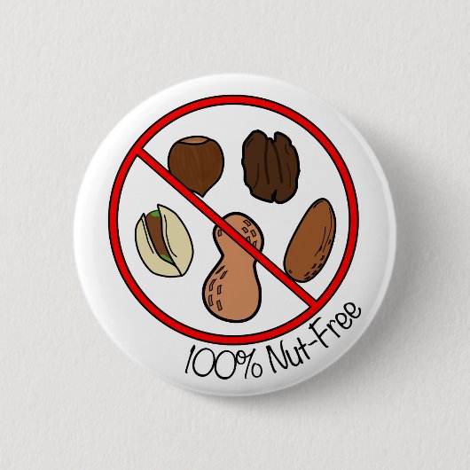 Badge Rond 5 Cm Écrou 100% libre (noix et arachides) (Devant)
