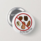 Badge Rond 5 Cm Écrou 100% libre (noix et arachides) (Devant & derrière)