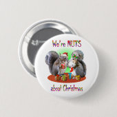 Badge Rond 5 Cm Écrous de Noël d'écureuil (Devant & derrière)