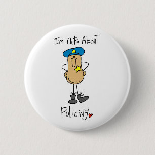 Badge Rond 5 Cm Écrous sur les T-shirts et cadeaux de la police