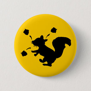 Badge Rond 5 Cm Écureuil