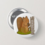 Badge Rond 5 Cm Écureuil (Devant & derrière)