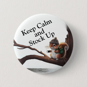 Badge Rond 5 Cm Écureuil à épingle avant à l'écart être préparé