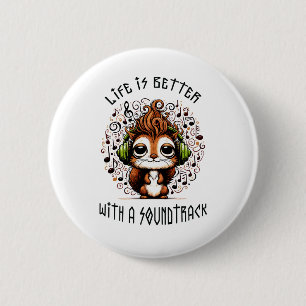Badge Rond 5 Cm Écureuil avec bande son
