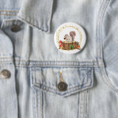 Badge Rond 5 Cm écureuil avec bouton coeur (En situation)