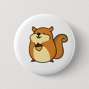 Badge Rond 5 Cm Écureuil de Cute Kawaii