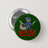 Badge Rond 5 Cm Écureuil de Ninja (Devant & derrière)