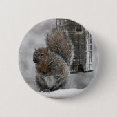Badge Rond 5 Cm Écureuil de Noël (Devant)