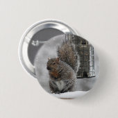 Badge Rond 5 Cm Écureuil de Noël (Devant & derrière)