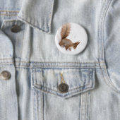 Badge Rond 5 Cm Écureuil d'hiver (En situation)