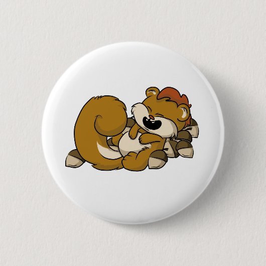 Badge Rond 5 Cm Écureuil exalté ! (Devant)