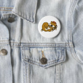 Badge Rond 5 Cm Écureuil exalté ! (En situation)