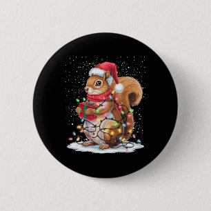 Badge Rond 5 Cm Écureuil lumières de Noël Décor Écureuil drôle Xma