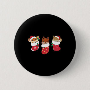 Badge Rond 5 Cm Écureuil mignon dans le choeur de Noël pour Noël