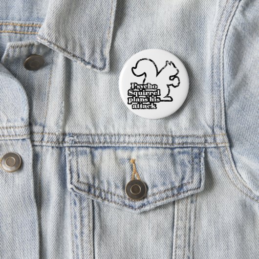 Badge Rond 5 Cm Écureuil psychopathe (En situation)