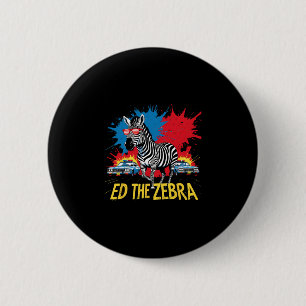Badge Rond 5 Cm Ed le zèbre drôle 2025 Aventure Rétro Vintage 1