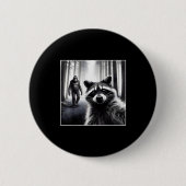 Badge Rond 5 Cm Ed Raccoon Selfie With Sasquatch Bigfoot Funny Rac (Devant)