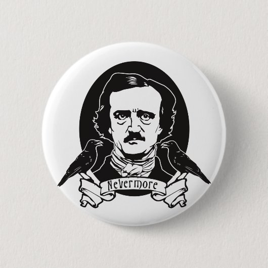 Badge Rond 5 Cm Edgar Allan Poe (Devant)