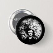 Badge Rond 5 Cm Edgar Allan Poe 'le Raven (Devant & derrière)