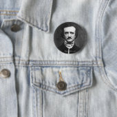Badge Rond 5 Cm Edgar Allan Poe Portrait (En situation)