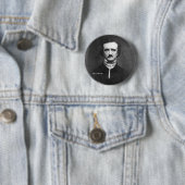 Badge Rond 5 Cm Edgar Allen Poe, goupille-sur (En situation)