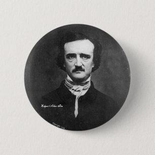 Badge Rond 5 Cm Edgar Allen Poe, goupille-sur