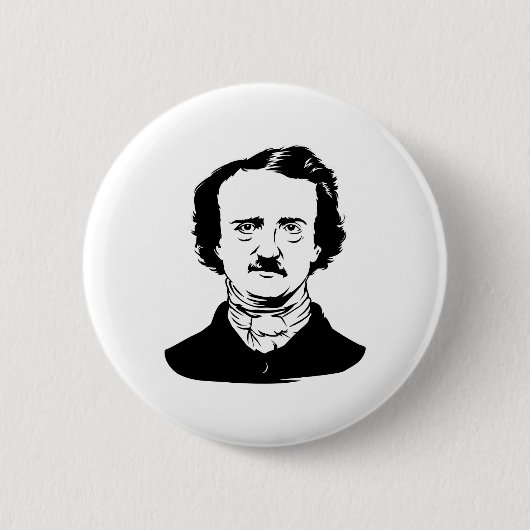 Badge Rond 5 Cm Edgar Allen Poe Raven (Devant)
