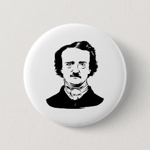 Badge Rond 5 Cm Edgar Allen Poe Raven