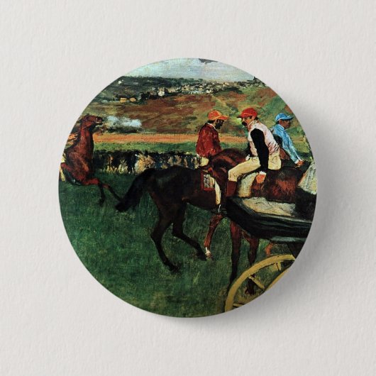 Badge Rond 5 Cm Edgar Degas, aux courses (Devant)