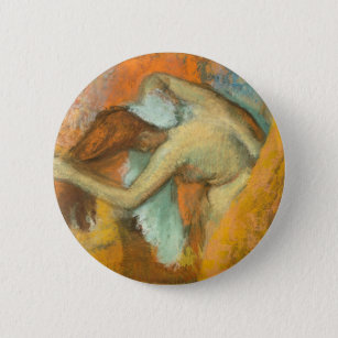 Badge Rond 5 Cm Edgar Degas, femme à sa toilette