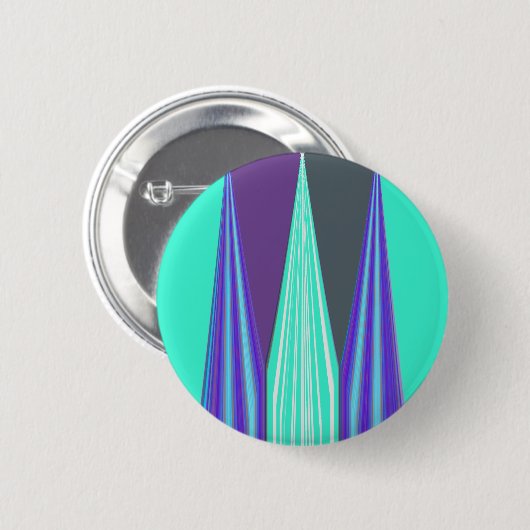 Badge Rond 5 Cm Edgy Blue Purple Cyan Chevron Art Imprimer (Devant & derrière)