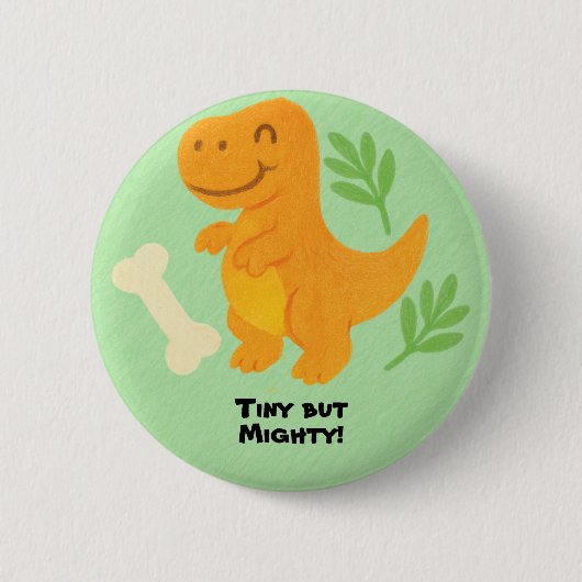 Badge Rond 5 Cm Editable Crayon Style – Dinosaur Roarsome (Devant)