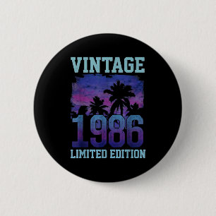 Badge Rond 5 Cm Édition limitée Vintage 1986 40e anniversaire 40 a