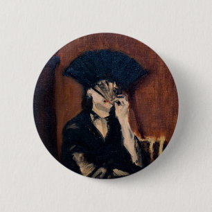 Badge Rond 5 Cm Edouard Manet - Berthe Morisot avec un éventail