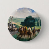 Badge Rond 5 Cm Edouard Manet - Les courses à Longchamp (Devant)