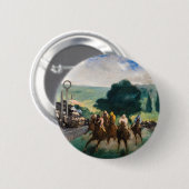 Badge Rond 5 Cm Edouard Manet - Les courses à Longchamp (Devant & derrière)