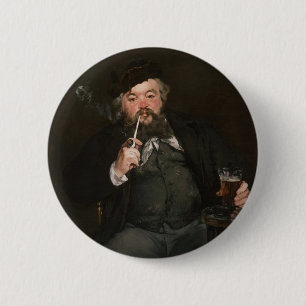 Badge Rond 5 Cm Edouard Manet - Un bon verre de bière / Le bon boc
