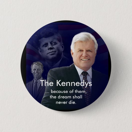Badge Rond 5 Cm Edouard (Ted) Kennedy avec la pince de Jack et (Devant)