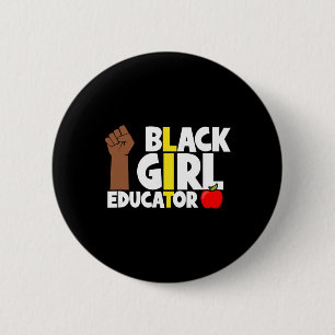 Badge Rond 5 Cm Éducatrice noire poing Mois de l'histoire noire Li