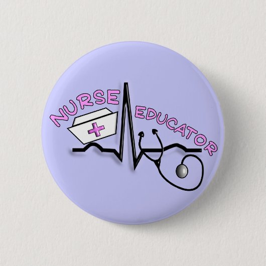 Badge Rond 5 Cm Éducatrice QRS d'infirmière et conception de (Devant)