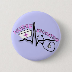 Badge Rond 5 Cm Éducatrice QRS d'infirmière et conception de