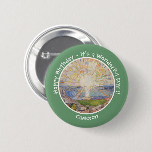 Badge Rond 5 Cm Edvard Munch Le Soleil (Solen) - Articles de fête 