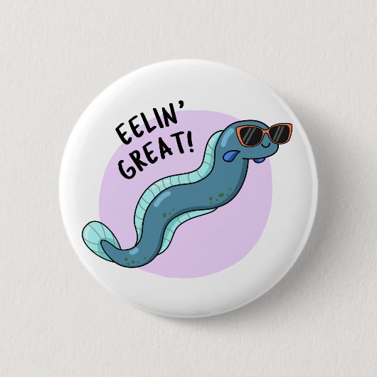 Badge Rond 5 Cm Eelin Great Funny Slippery Eel Pun (Devant)